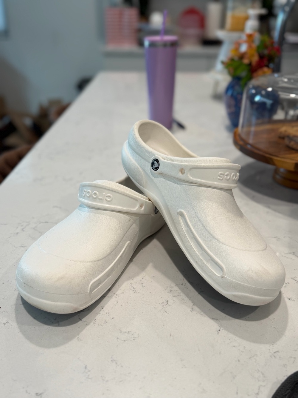 CROCS Classic White Men's Slip-On Clogs with Heel Strap